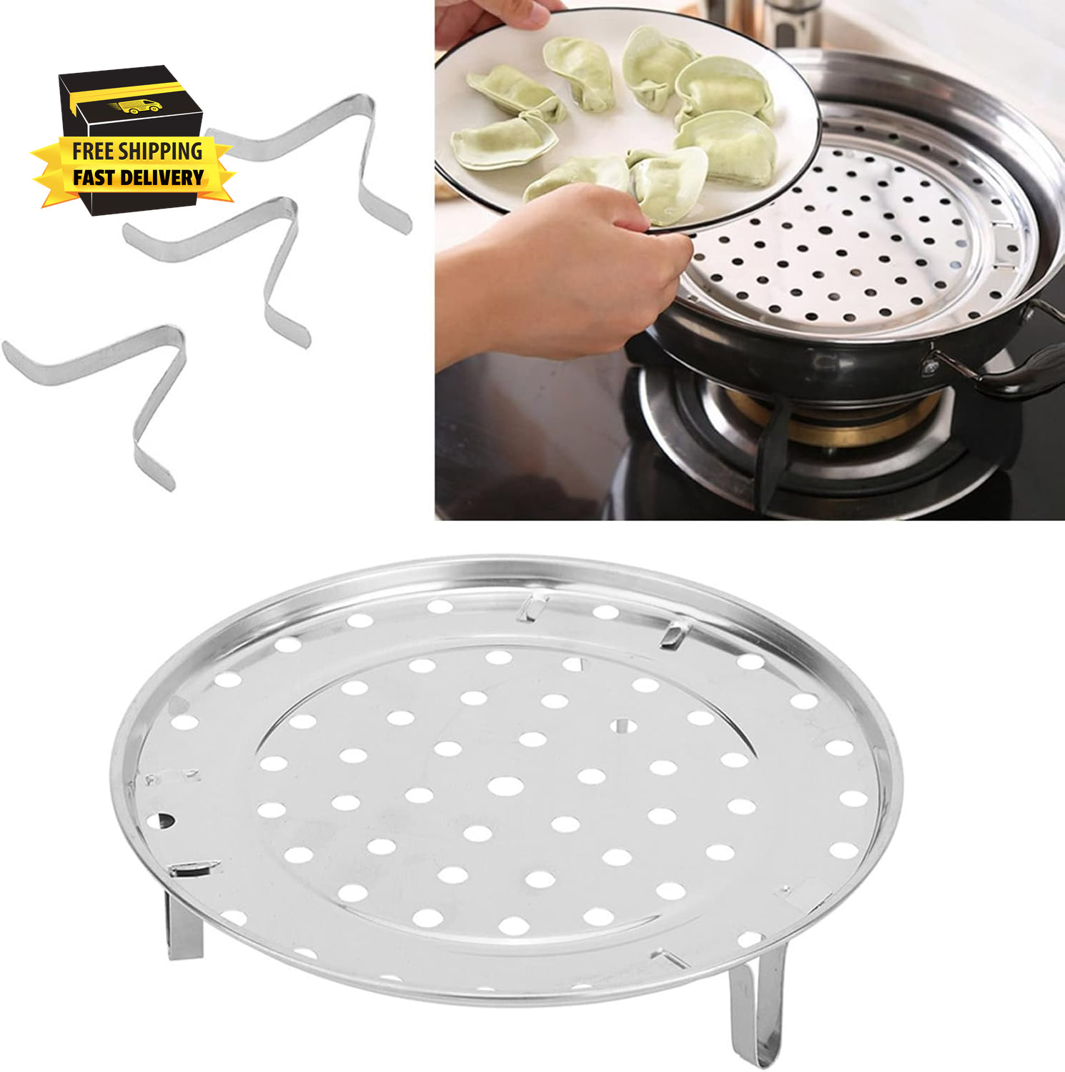 Steamer Rack, Stainless Steel Steaming Rack Stock Pot Steam Tray Canner Canning