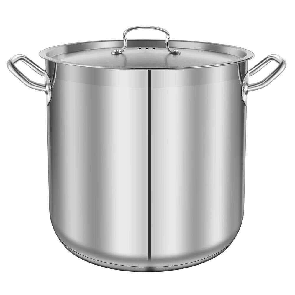Nutrichef Stainless Steel Cookware Stockpot – 35 Quart, Heavy Duty Induction Pot