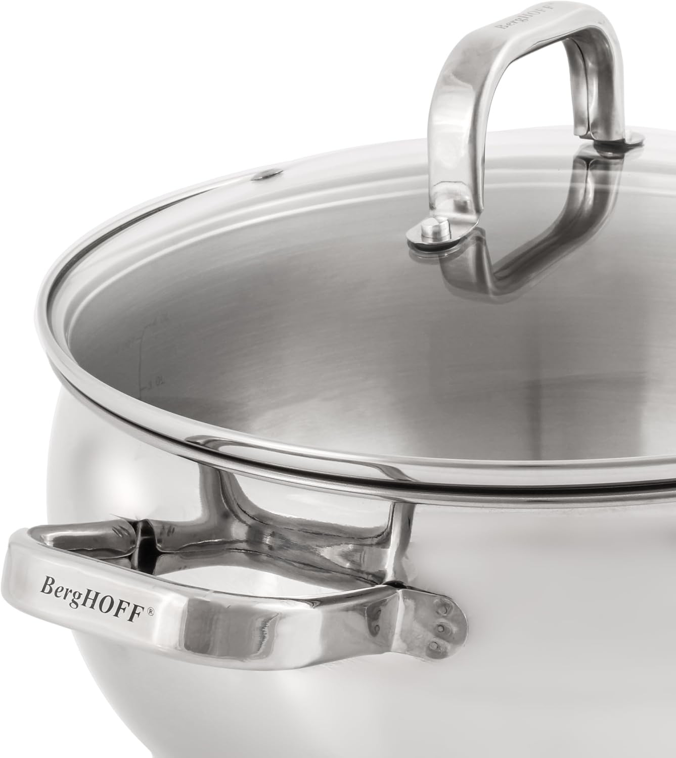 Belly Shape 18/10 Stainless Steel 9.5 inches Stockpot 5.5qt. Glass Lid