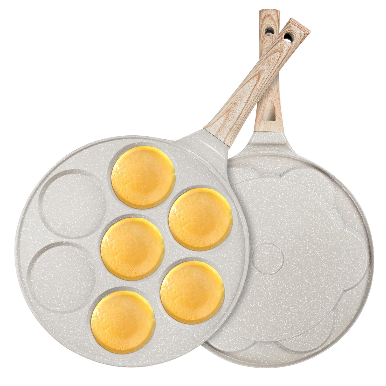 1 PC 7Cup Nonstick Granite Mini Pancake Maker Pan Skillet All Cooktops Grill