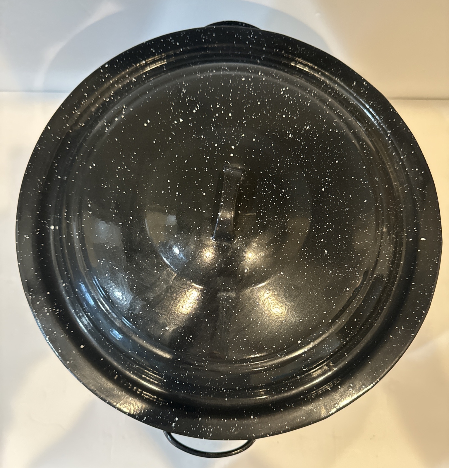 Enamel Stock Pot Canning Pot With Lid Black Speckled With Handles 20 Qt Large