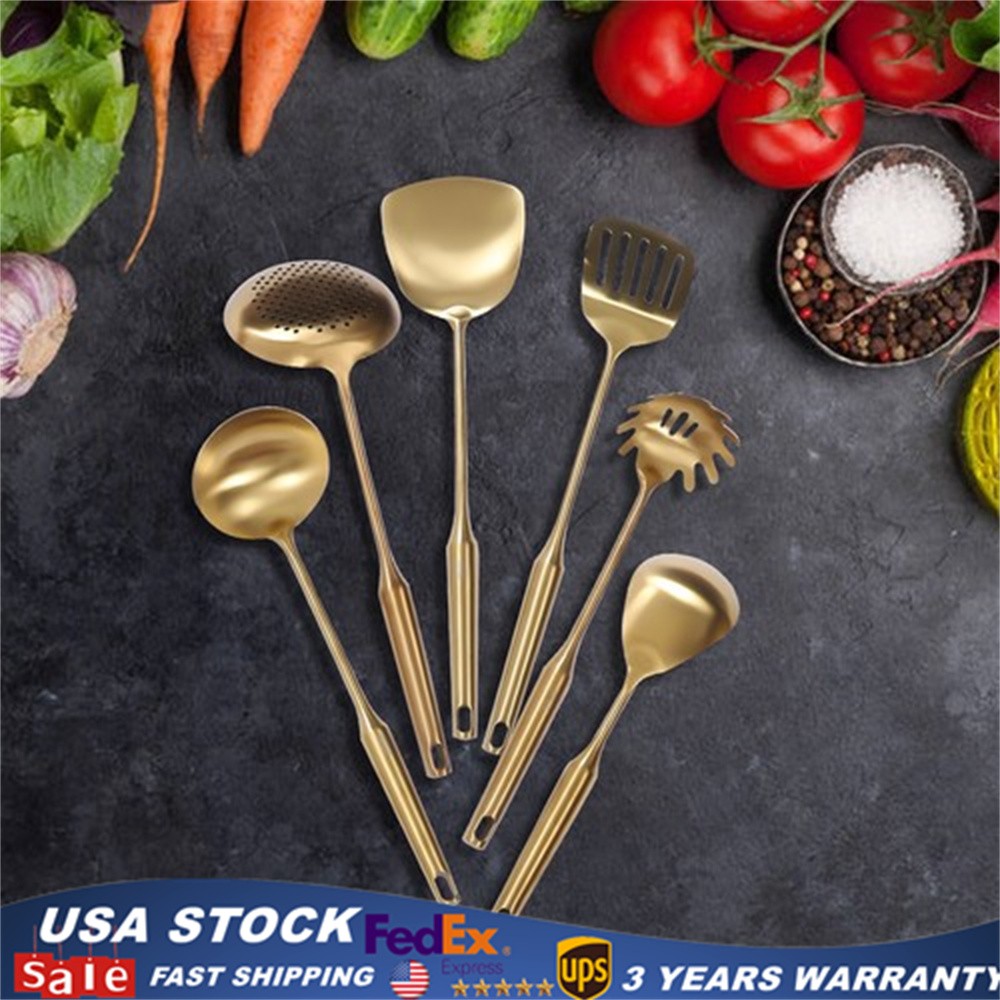 Kitchen Utensil Set Stainless Steel Kitchen Cooking Utensils Gadget Tools Gold