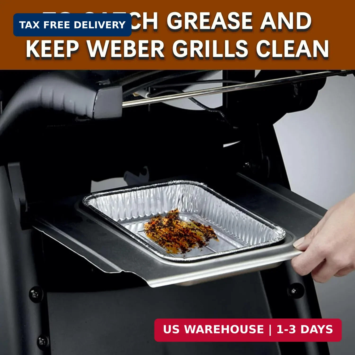 Aluminum Drip Pans for Weber – Disposable Foil Grease Trays Compatible with Webe