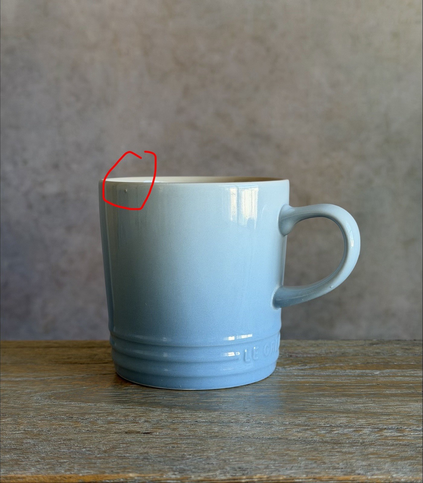 Le Creuset 12 Oz Coffee Tea MUG Stoneware Coastal Blue
