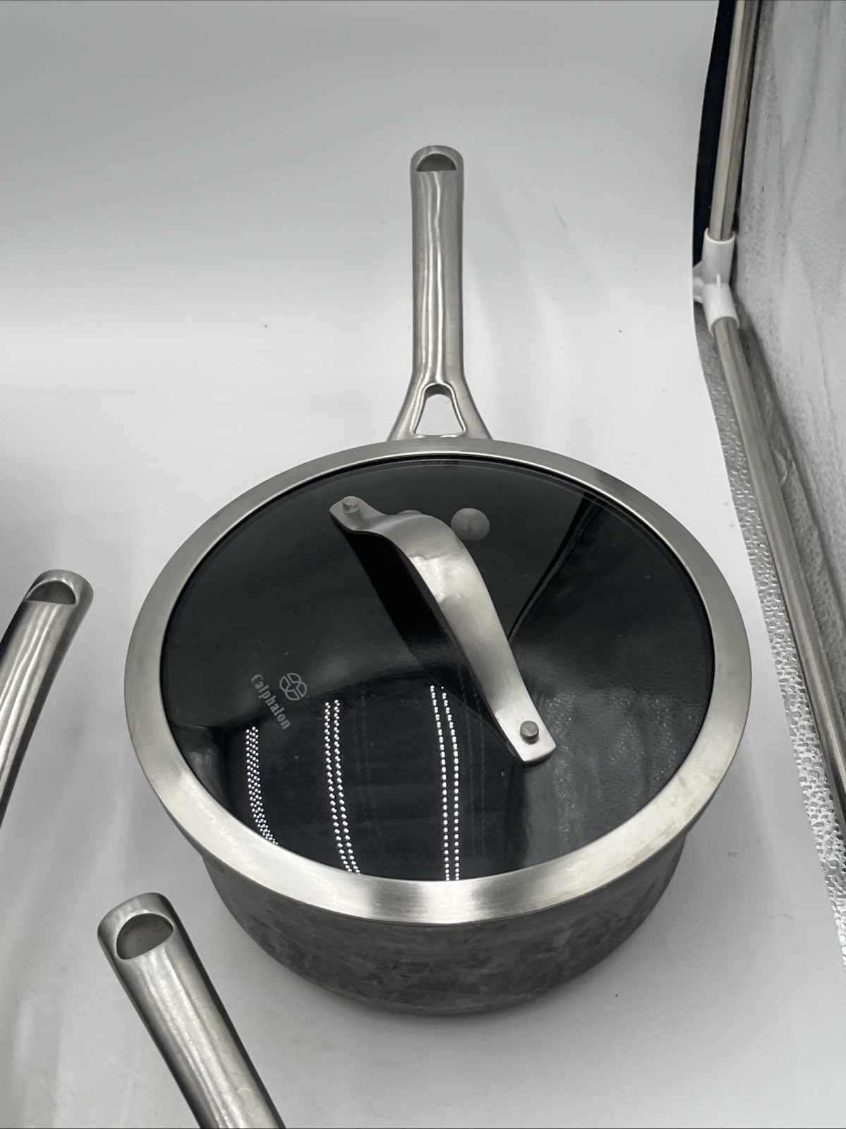 10-Piece Calphalon Hard Anodized Non-Stick Pots & Pans W/ Lids Set Used See Pics