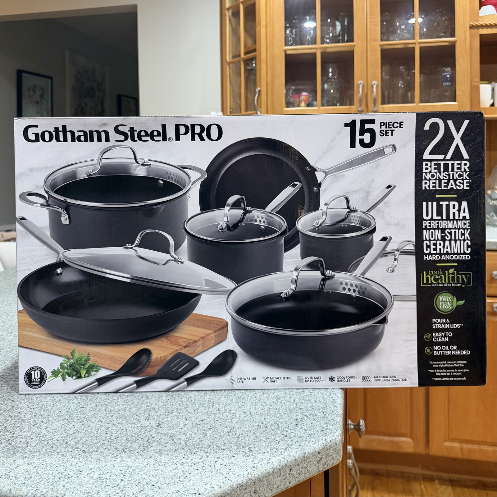 Gotham Steel Pro Ultra Ceramic 2x 15-pc. Non-Stick Cookware Set