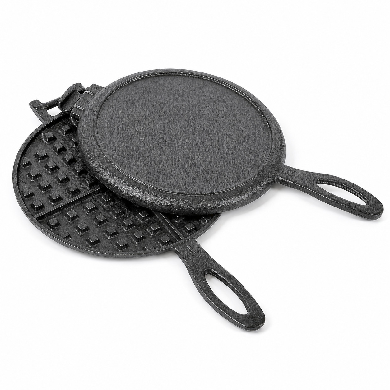 HAWOK Cast Iron Waffle Maker Pre-Seasoned Double Sided Pan
