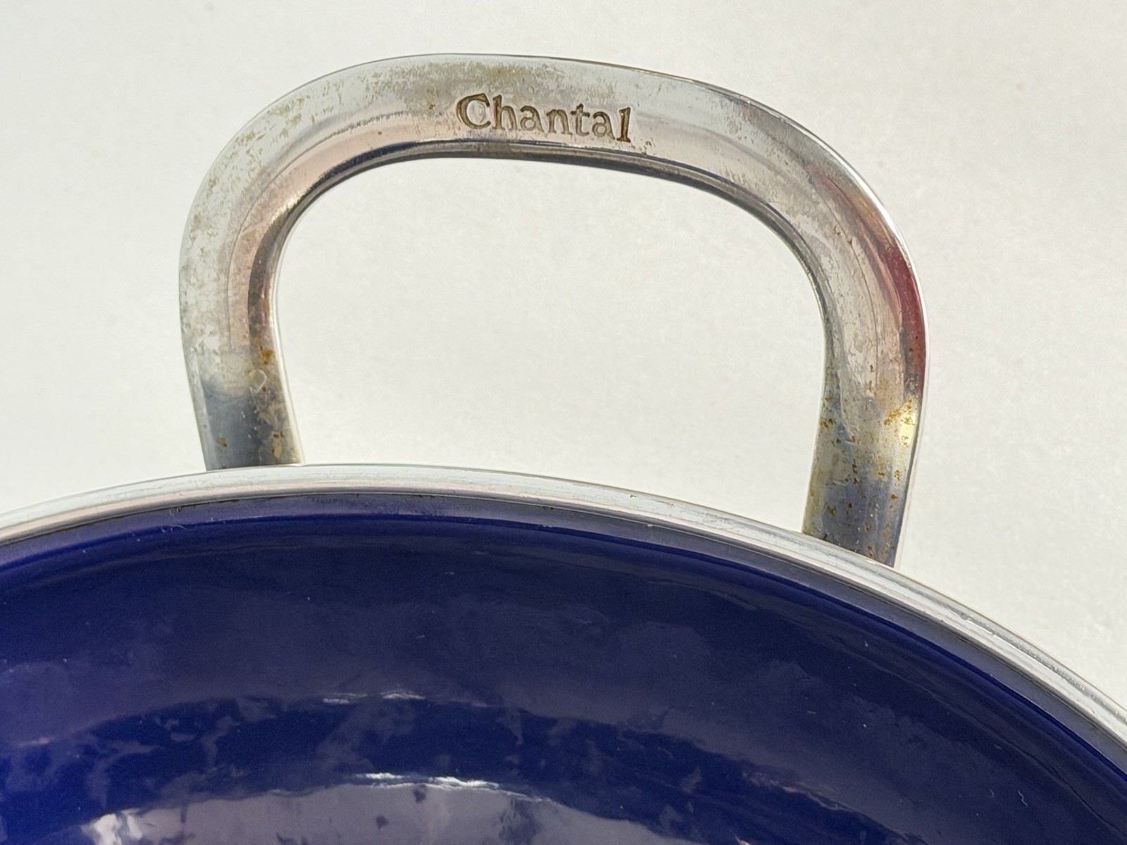 Chantal Cookware Large 15″ X 10.5″ Blue Enamel Steel Stovetop Pan w/ Glass Lid
