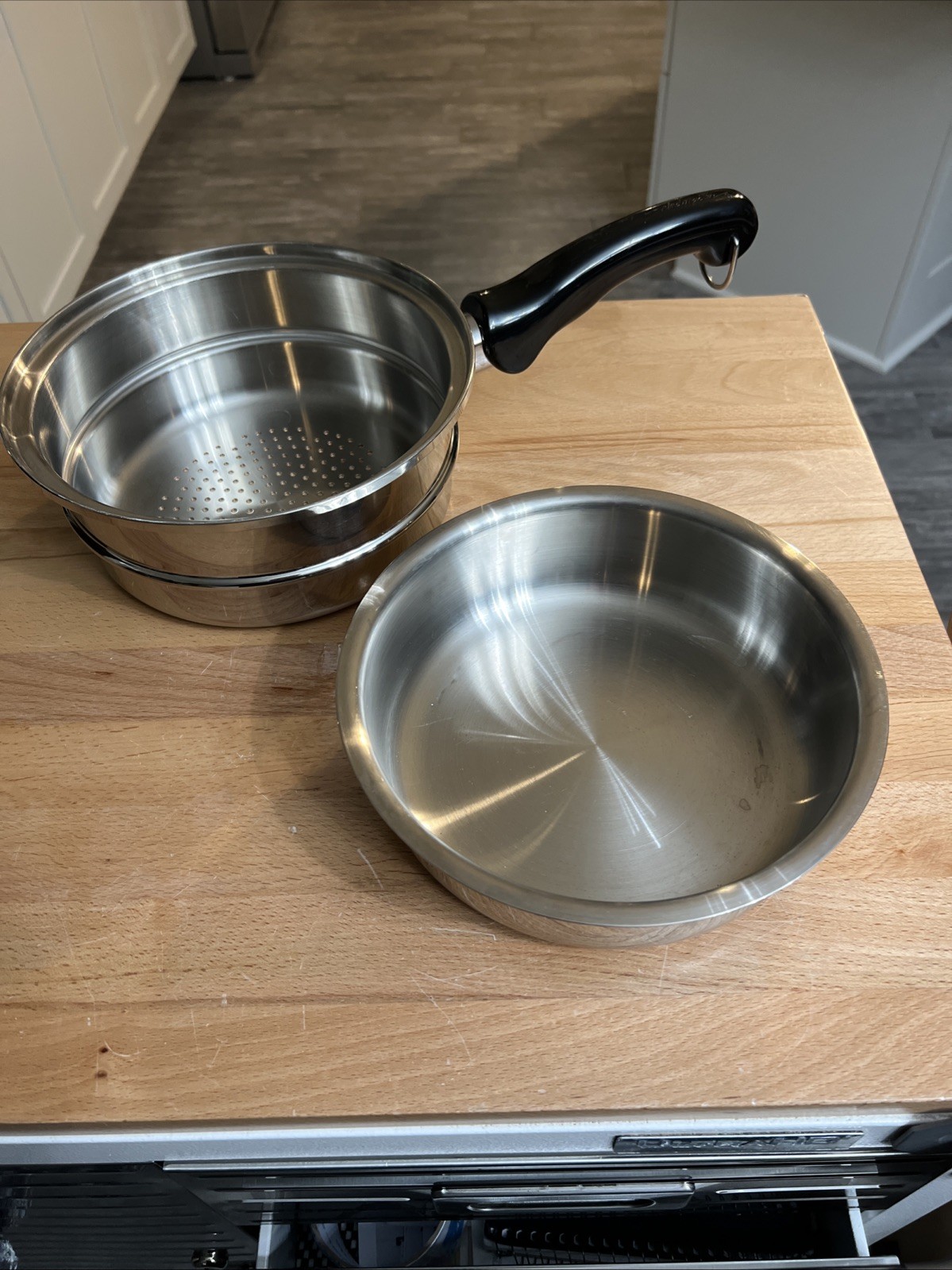 (#46). Saladmaster Insert 2Qt Surgical Stainless Double Boiler Pudding + Steamer