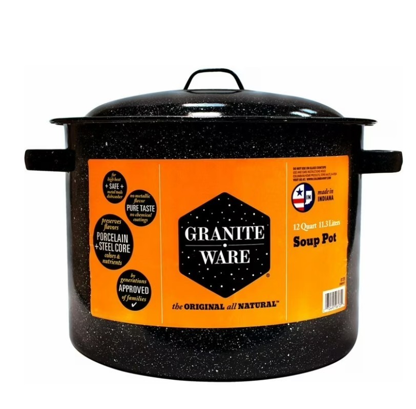 Granite Ware 12 Quart Nonstick Stock Pot with Lid for Soups and Stews NEW