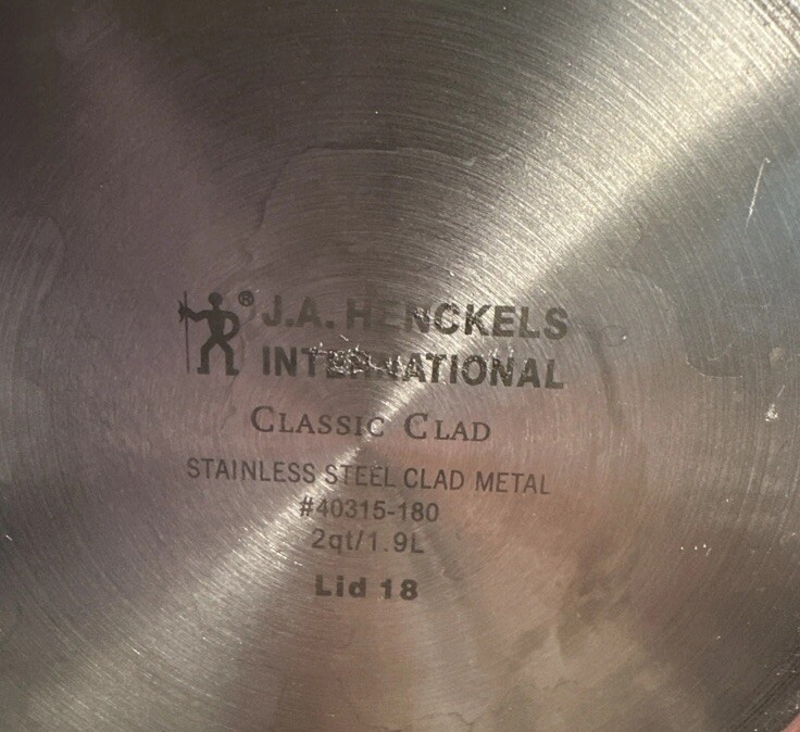 JA Henckels International 2 Qt 1.9L Stainless Steel Saute Pan & Lid
