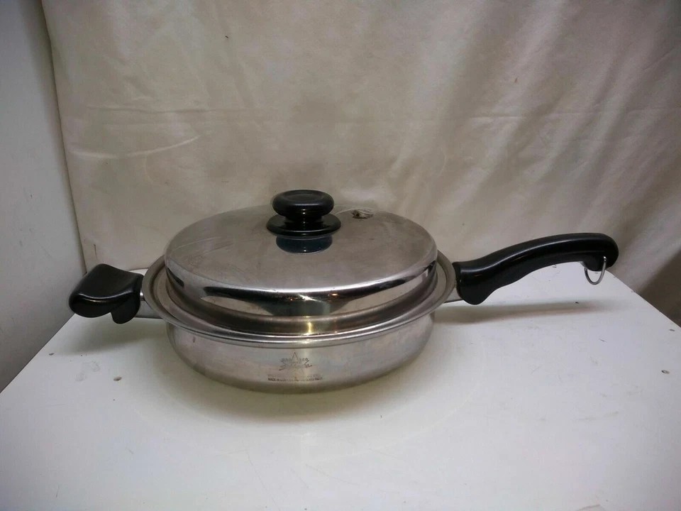 Saladmaster Skillet 11″ TP304-316 Surgical Stainless Steel Roaster Pan & Lid