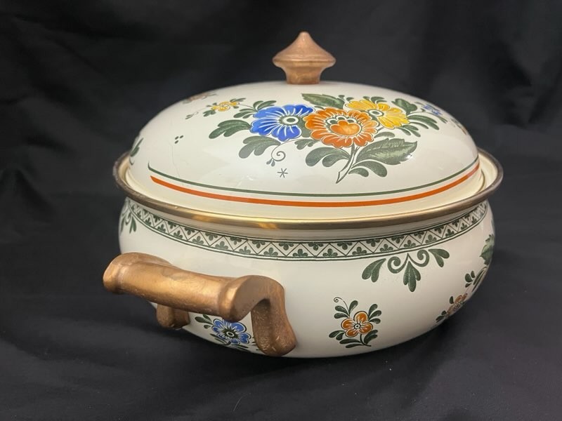 VGT Villeroy & Boch Alt Amsterdam ‘Flower C’ Dutch Oven Enamel Cookware 10″