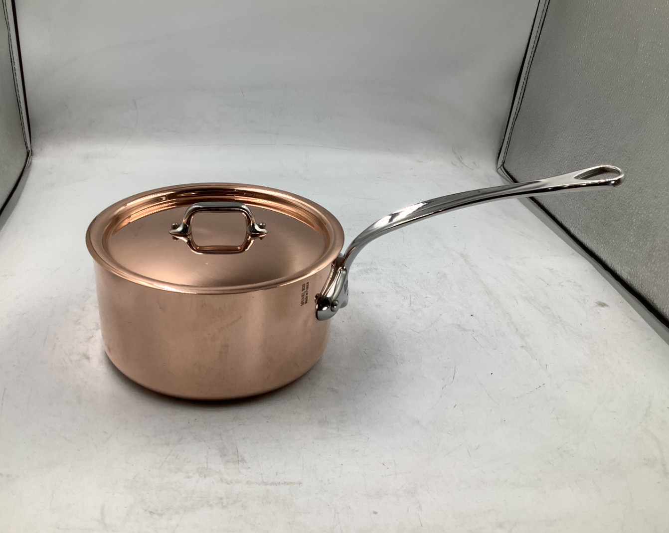 Mauviel M’Heritage 150 S Polished Copper & Stainless Steel Sauce Pan. 1.9 Qt