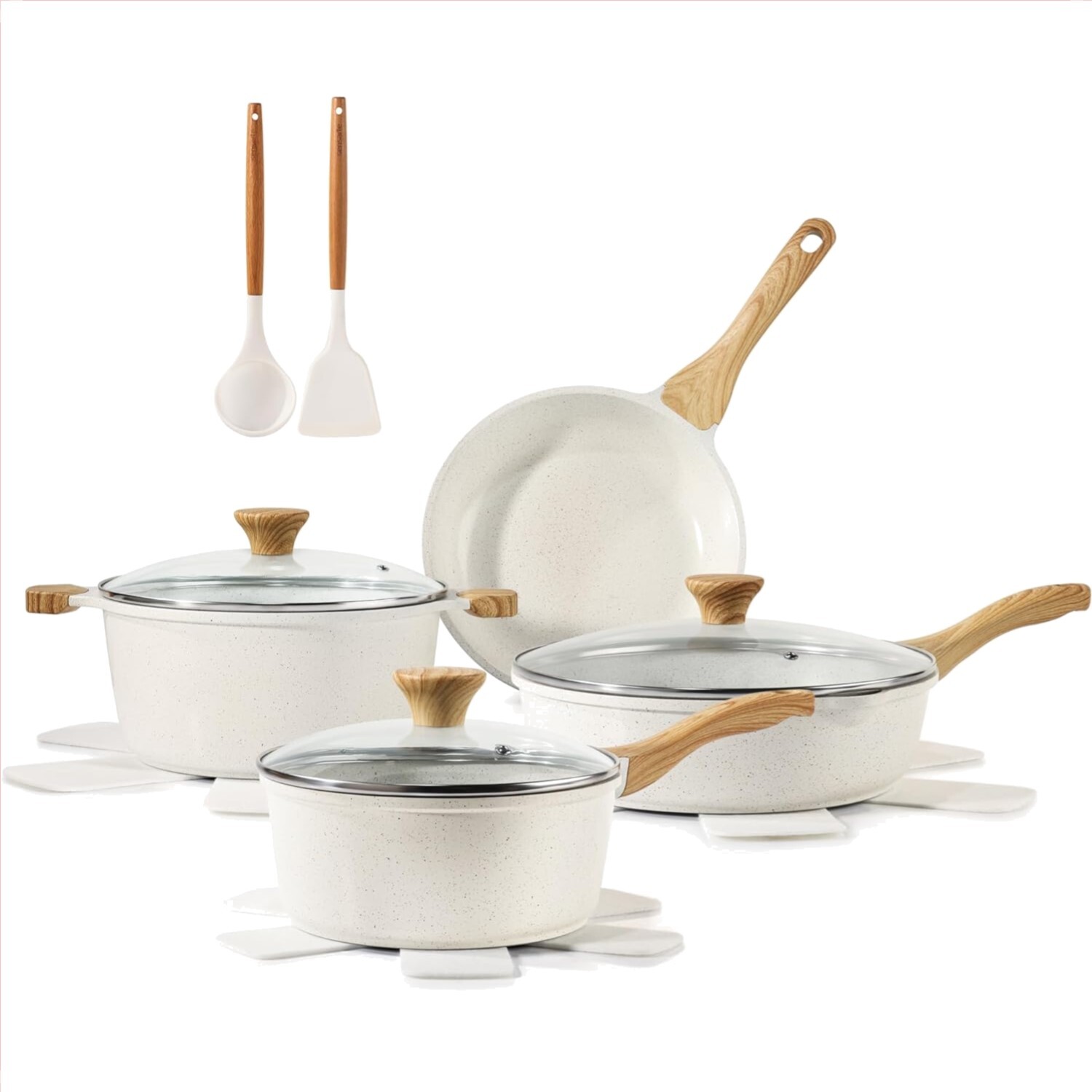13-Piece Healthy Ceramic Cookware Set with Ergonomic Stay-Cool Handles