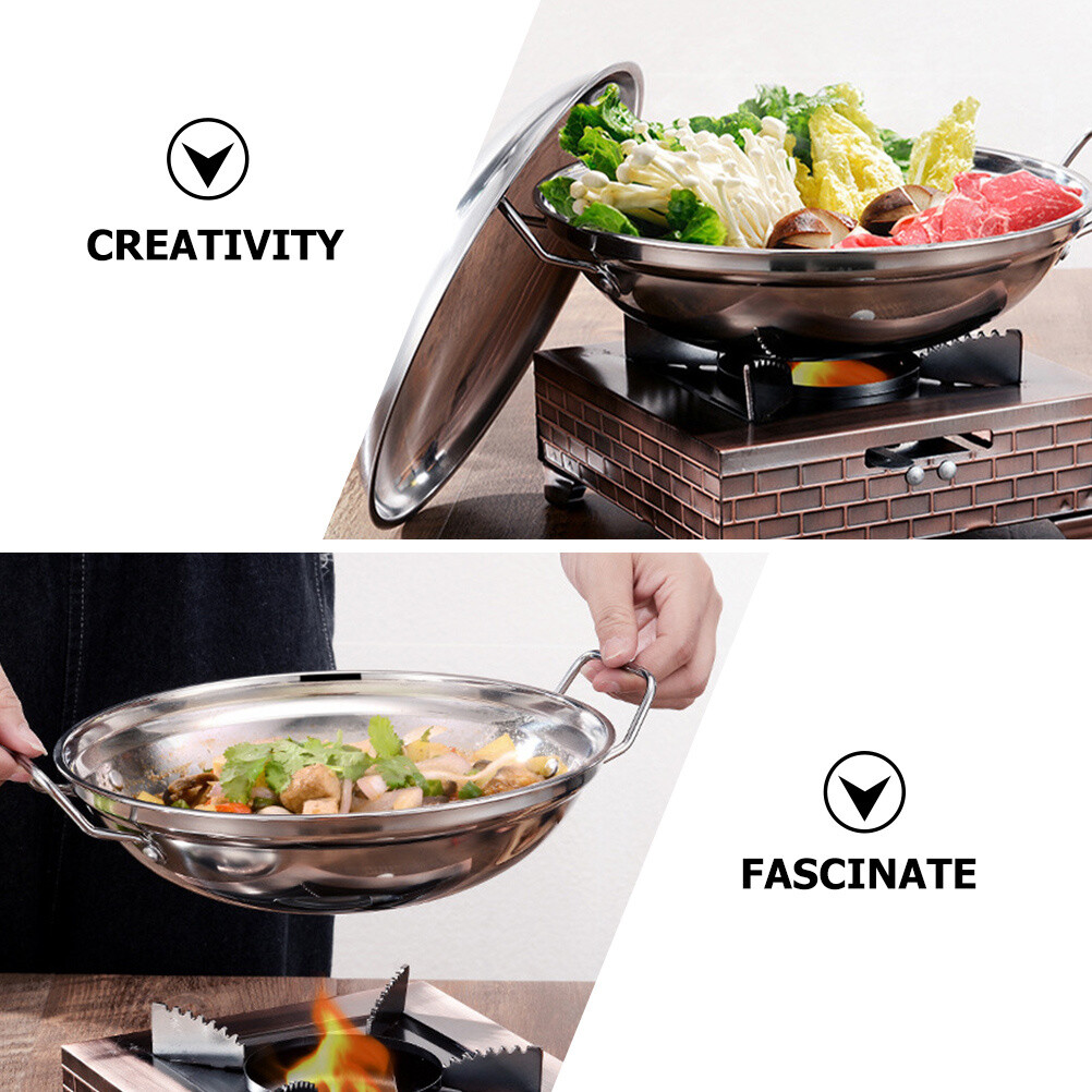 Chinese Cooking Wok Shabu Pot With Lid Japanese Cooking Pot Non Stick Pan