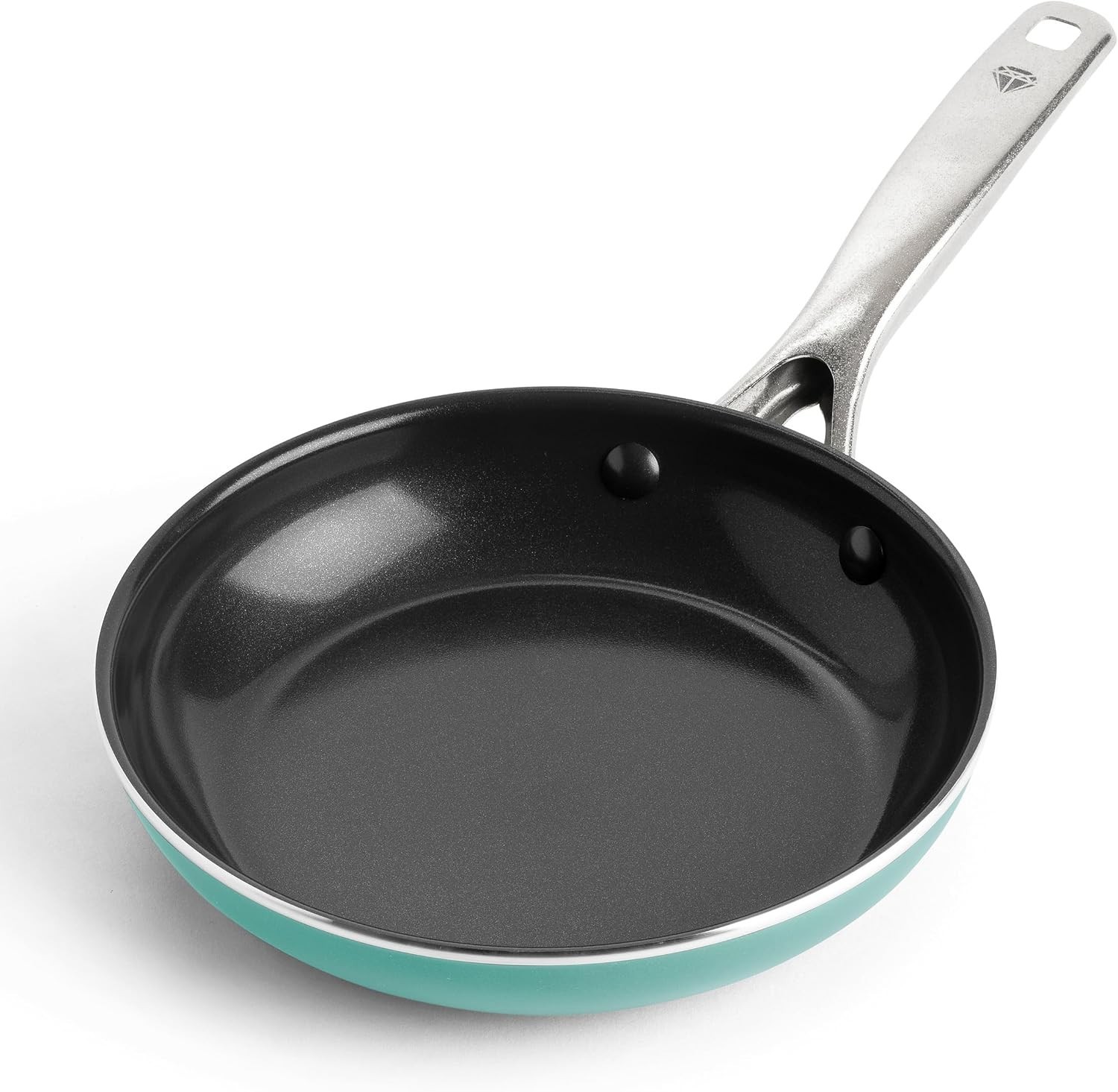 8″ Diamond-Infused Ceramic Nonstick Frying Pan – PFAS-Free, Stylish Turquoise