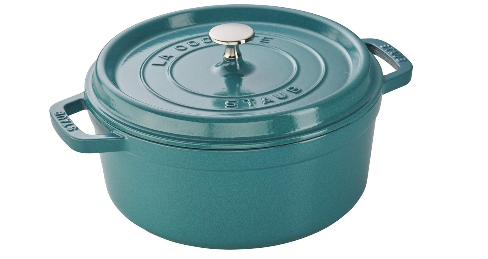 Staub 4-Qt Cast Iron Round Dutch Oven Cocotte – Turquoise Blue – Made in France