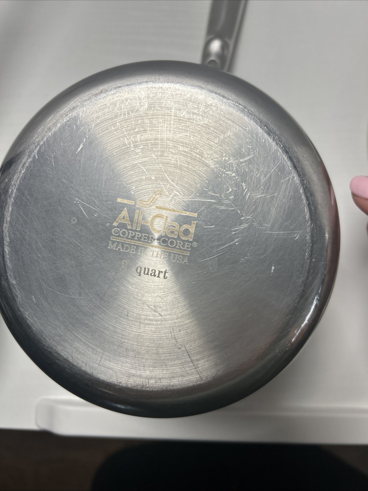 All-Clad Copper Core 2 Qt Saucepan Set w/ Porcelain Double Boiler