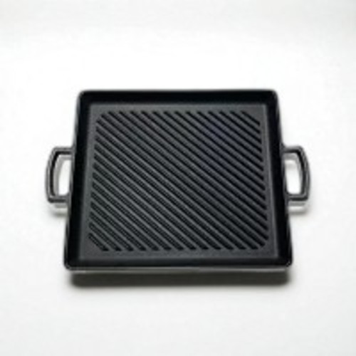 IWACHU Nambu Tekki Square Oil Plate Grill Cast Iron Pan Japan 27×23cm BBQ Steak