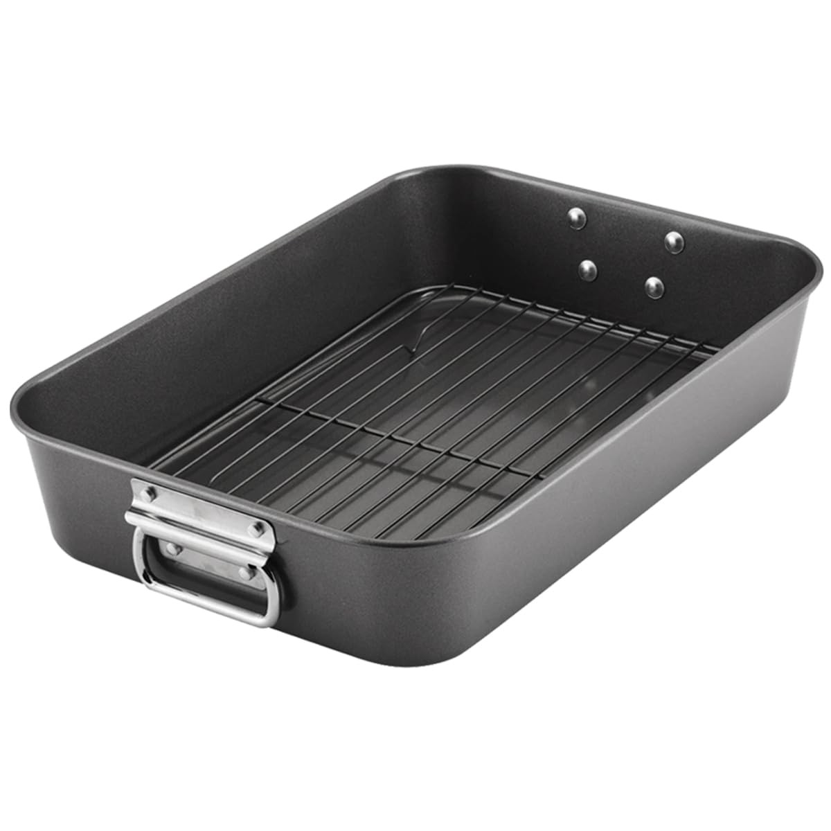 Roasting Pan 11 Inch X 15.5 Nonstick Heavy Duty with Rack – Perfect for Turkey