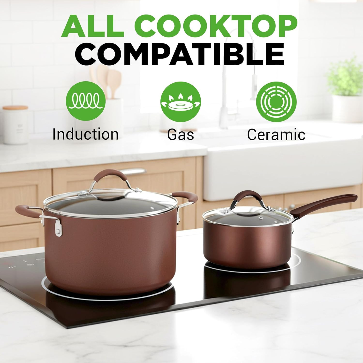 20 Piece Professional Home Kitchen Cookware and Bakeware, Pots and Pans Set Non