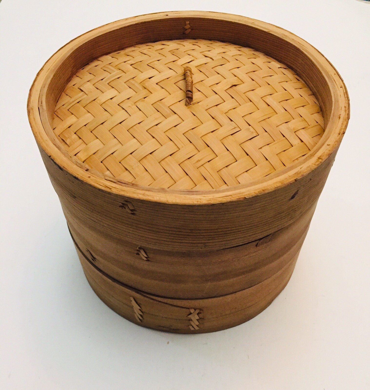 Trademark Innovations Bamboo Steamer – 3 Piece – 8″ Diameter (8″X8″X6″)