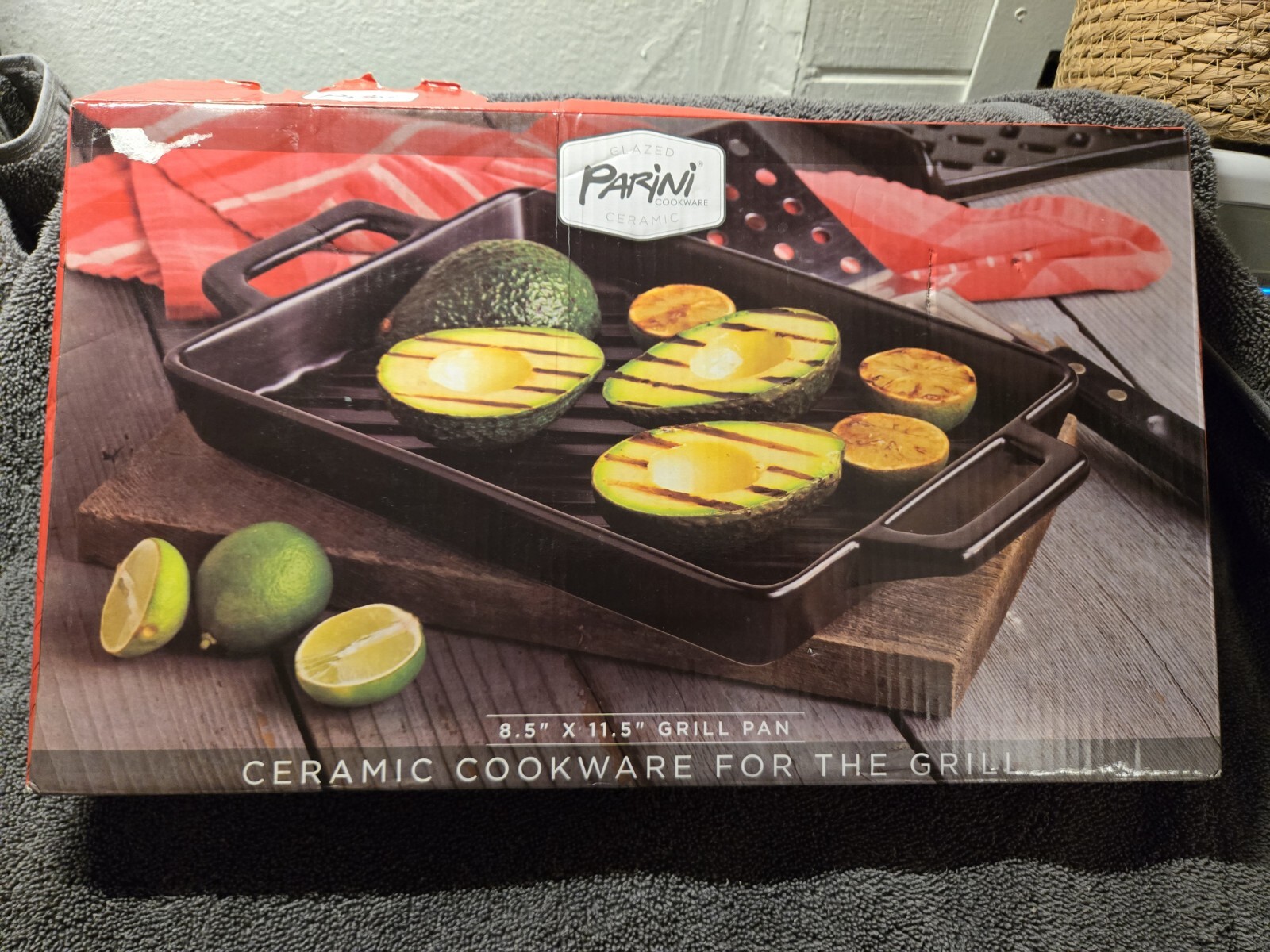 Parini Ceramic Cookware For The Grill 8.5in x 11.5in, Barbecue BBQ Accessories