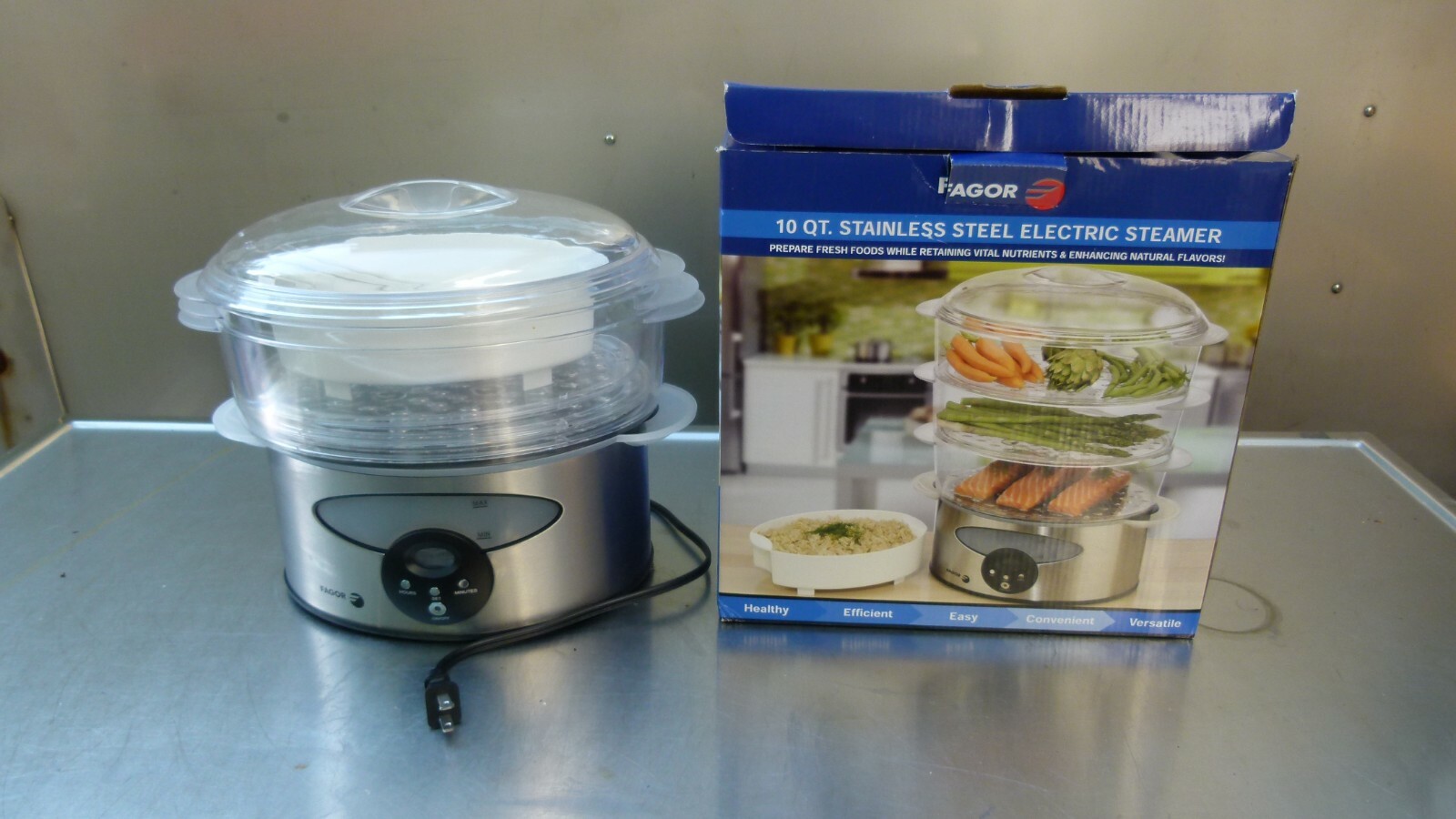 Fagor 670040360 Stainless Steel 10-Quart Electric Steamer