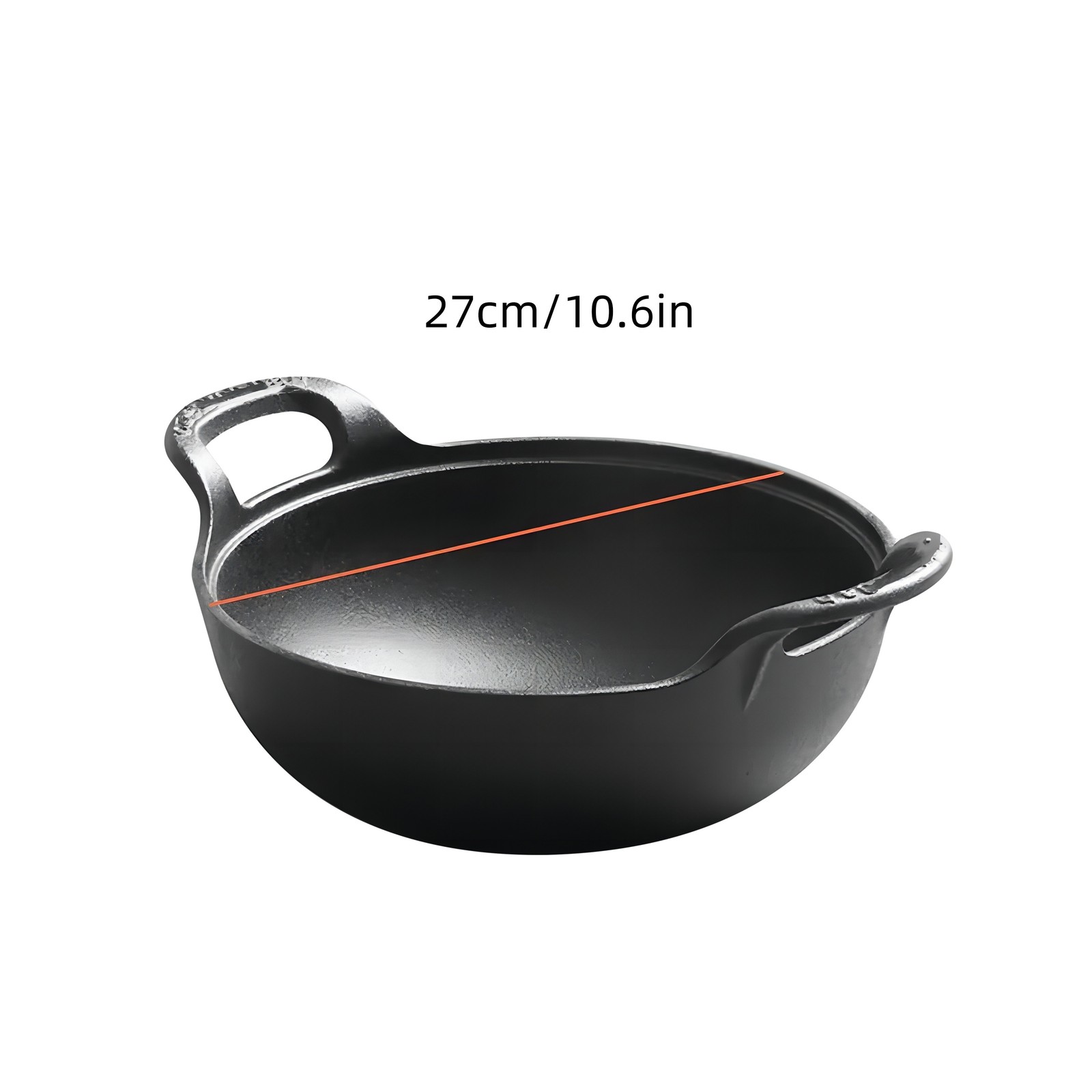 3 Sizes Cast Iron Wok, Heavy-Duty Cast Iron Skillet