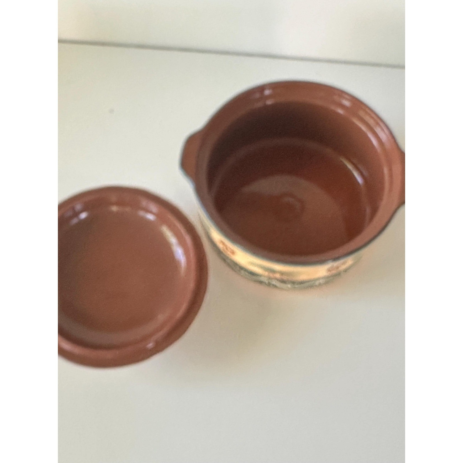 Hand Painted Ceramic Dish Mediterranean Style PotteryLidded Bowl, Rustic Kitchen