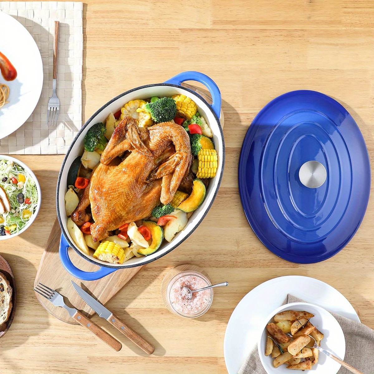 Enamel Stew Pot with Lid, Dutch Oven Pot 4.5QT,