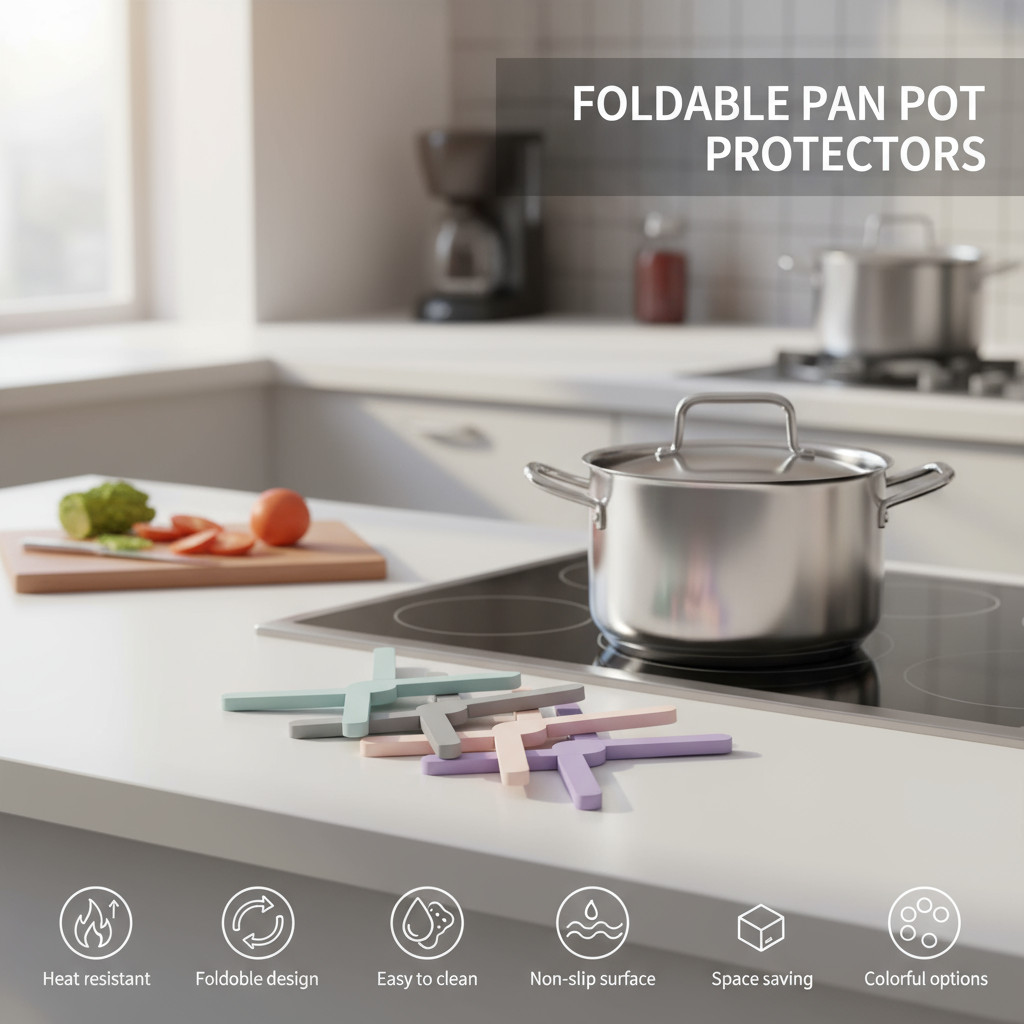 Foldable Silicone Trivets, 4 PCS Expandable Trivets for Dishes, Hot Pots