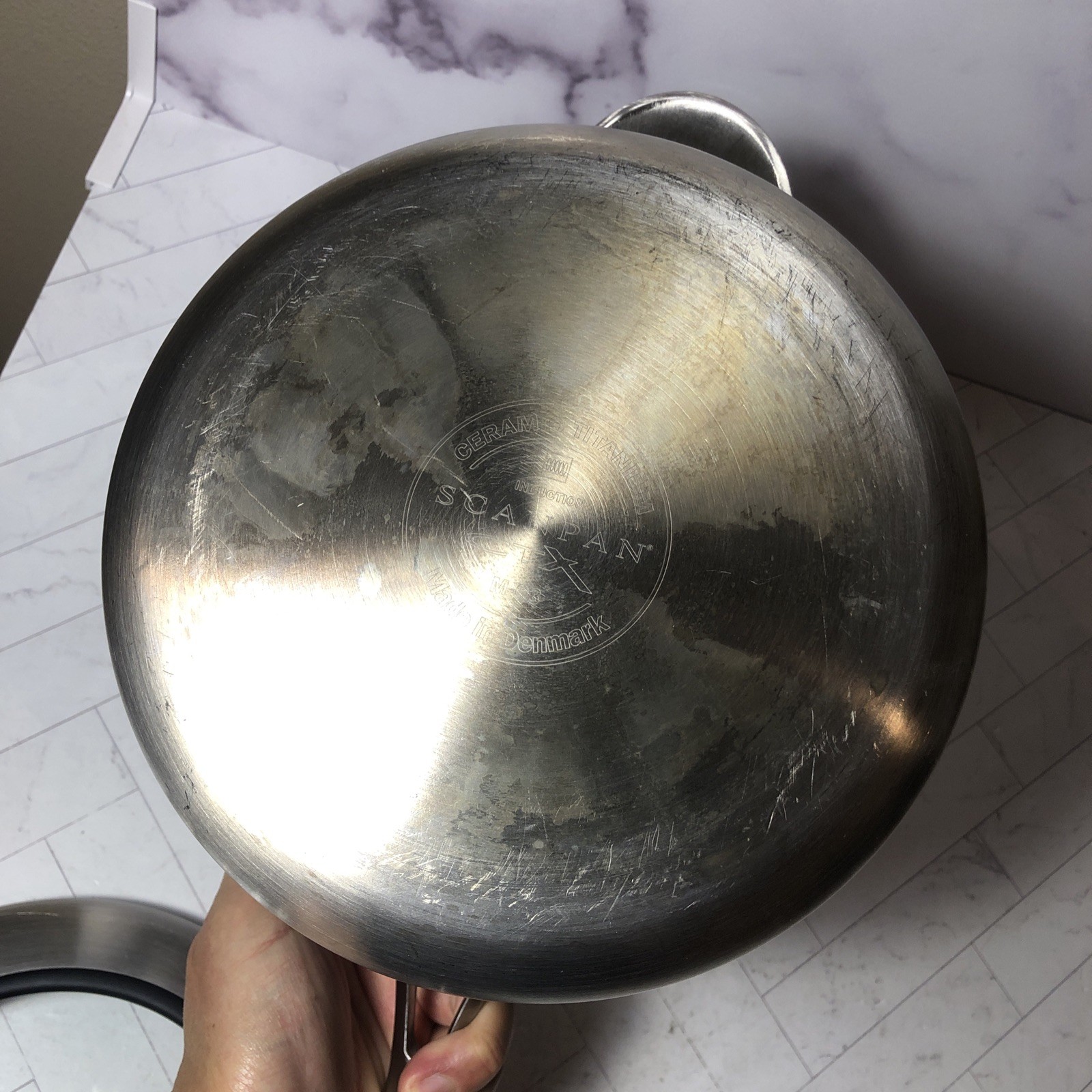Scanpan Ctx M-03 3.25 Quart Sauce Pot Ceramic Titanium Induction w Lid CLEAN