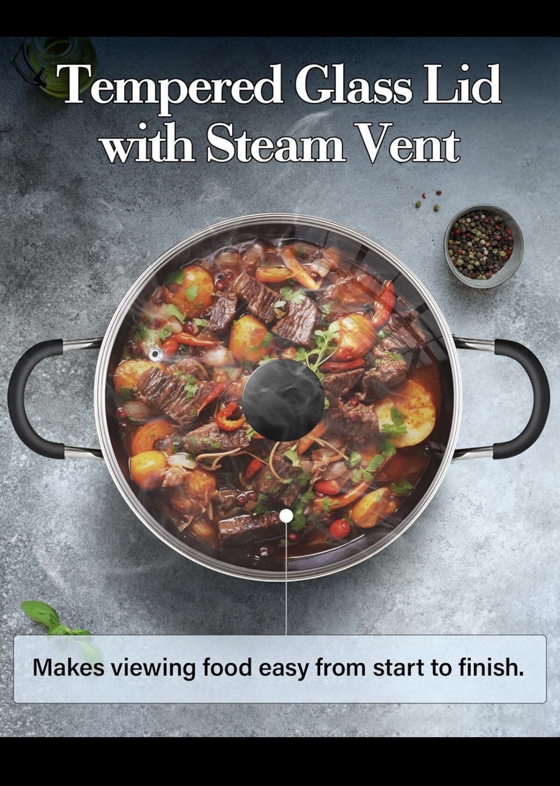 Durable Nonstick Stockpot 6 QT with Stay-Cool Handles – Perfect for Home Chefs