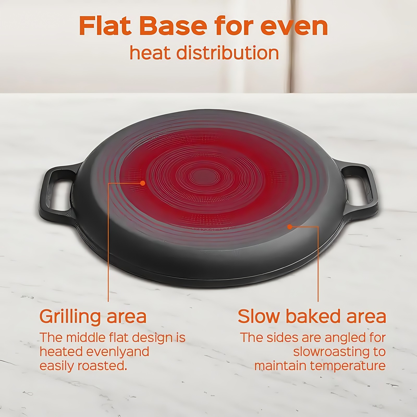 Pre-Seasoned Heavy-Duty Cast Iron Skillet – Non-Stick Pizza Pan & Griddle