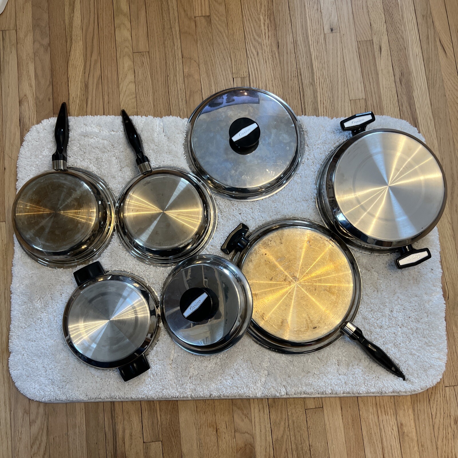 Carico Ultra Tech Stainless Cookware (7) Pan Skillet Pots T304SS USA Ultra Core