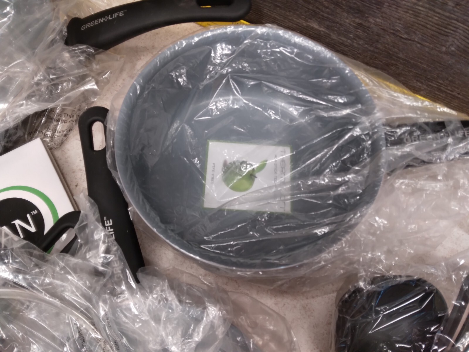 New 10pc Set Green Pan Elite Thermolon Frying Pan Pots Beautiful Stainless