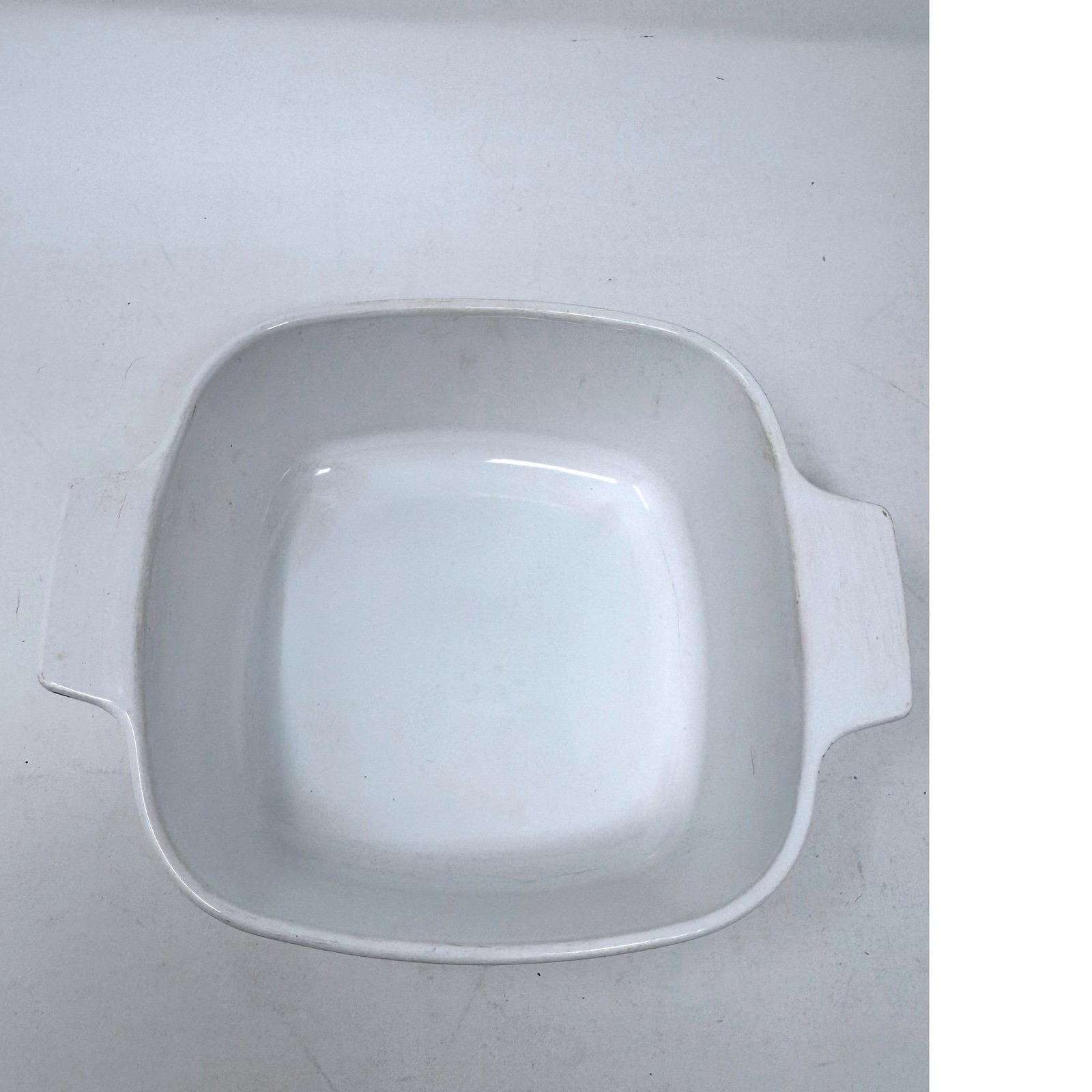Corning Ware Just White Square Casserole Dish Vintage Pyroceram + Handles No Lid