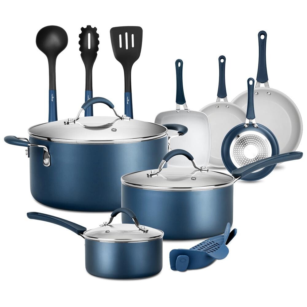 Nutrichef 14 Pcs. Kitchenware Pots & Pans Set-High-qualified, Non-Stick