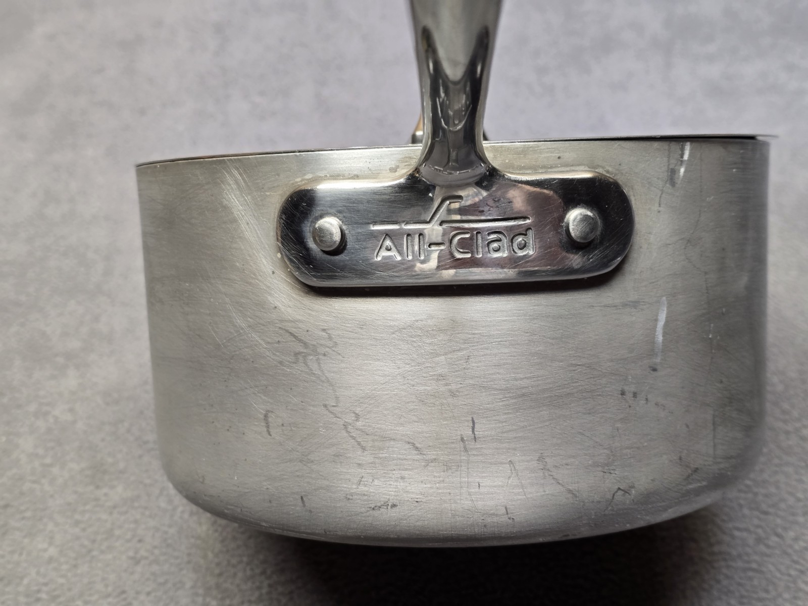Vintage All Clad Master Chef 2 Stainless Steel 3-1/2 Qt Sauce Pan And Lid
