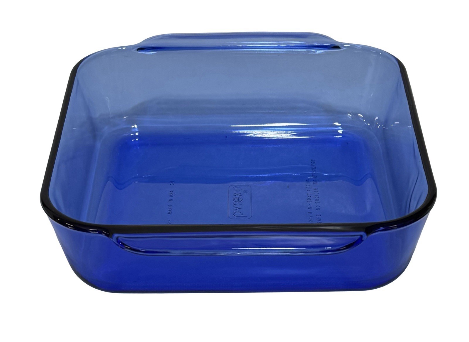 Pyrex Cobalt Blue 2 Qt Square Baking Dish 222-R 8×8 Vintage Glass Oven USA