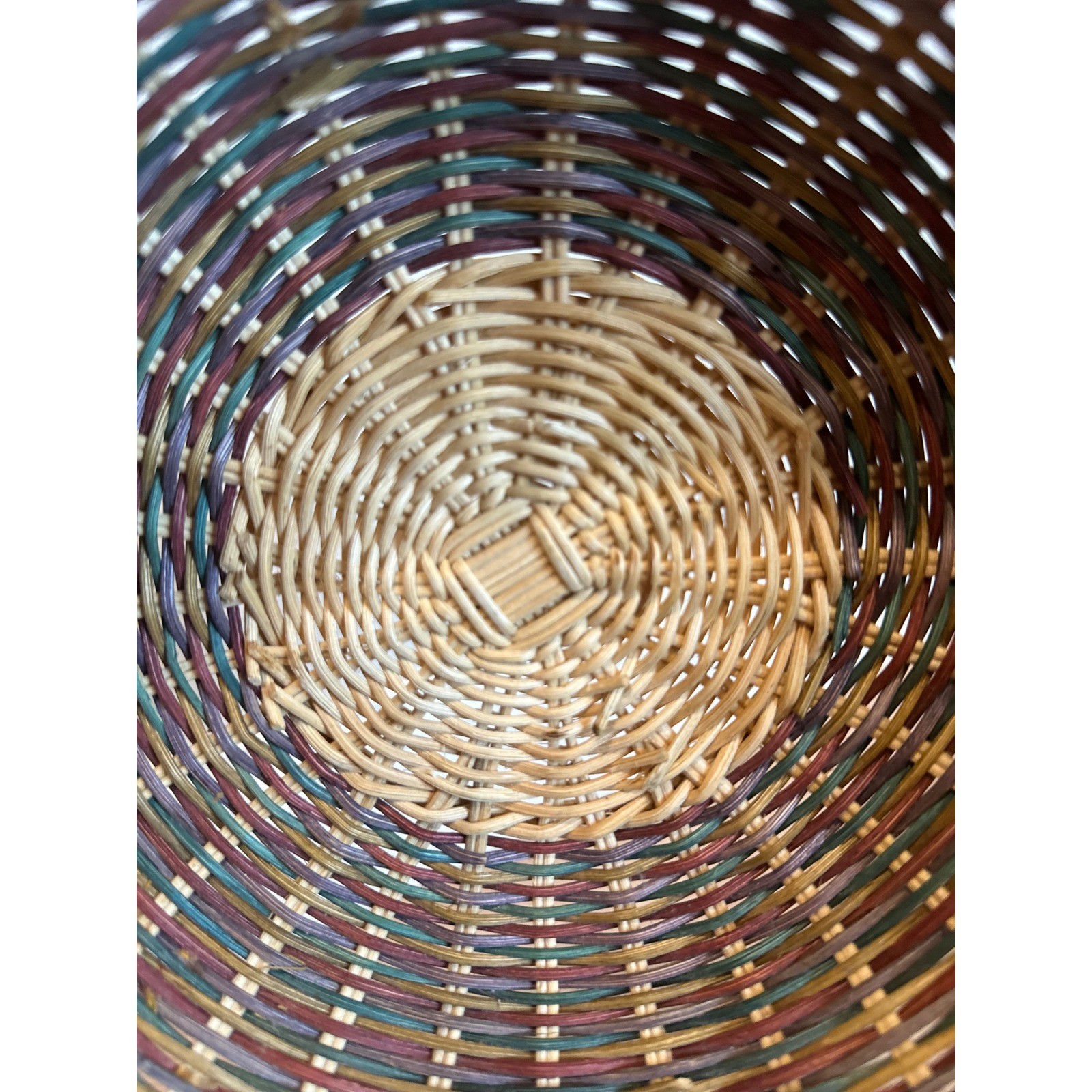 Wicker Casserole Basket Fits Pyrex 023 Multicolor 9 Inch Round Boho Cottage Farm