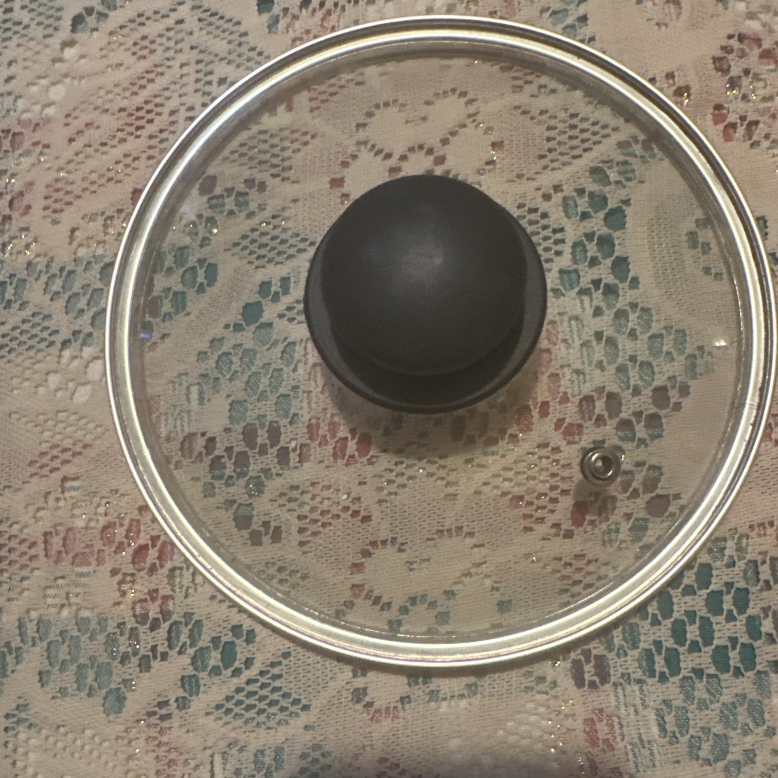 7 1/2”Lid Only. Unbranded Vented Glass Stainless Pot Cover 6 7/8” Inside