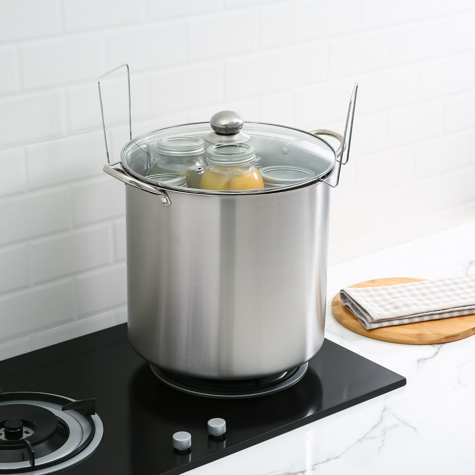 Mainstays 21.5 Quart Stainless Steel Canning Pot with Rack