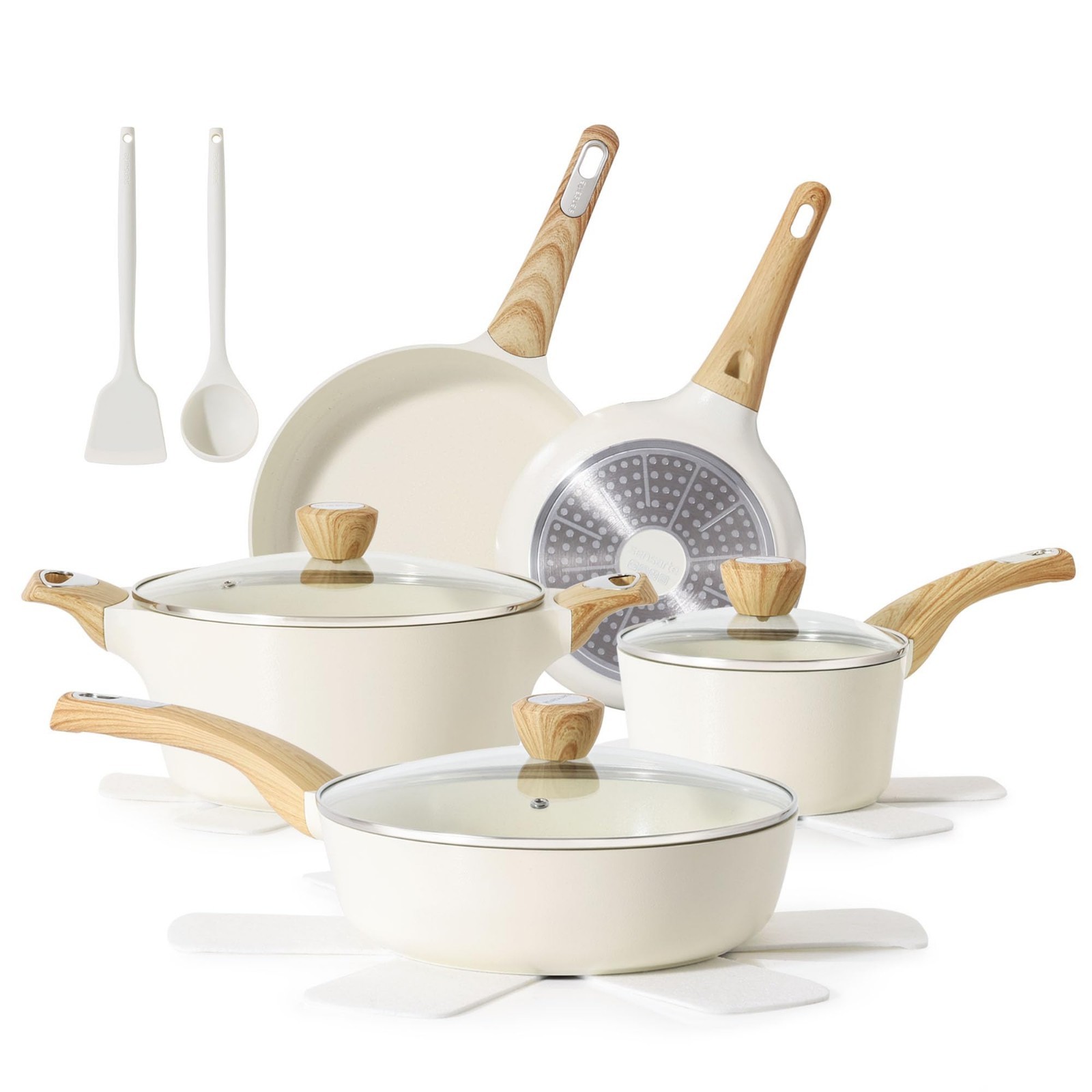 14-Piece Non-Stick Ceramic Cookware Set, Induction Pots & Pans, Healthy Kitchen