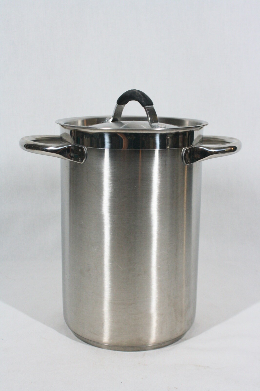 STAINLESS STEEL ASPARAGUS STEAMER POT, BASKET & LID W/ RUBBER HANDLE 11″ TALL