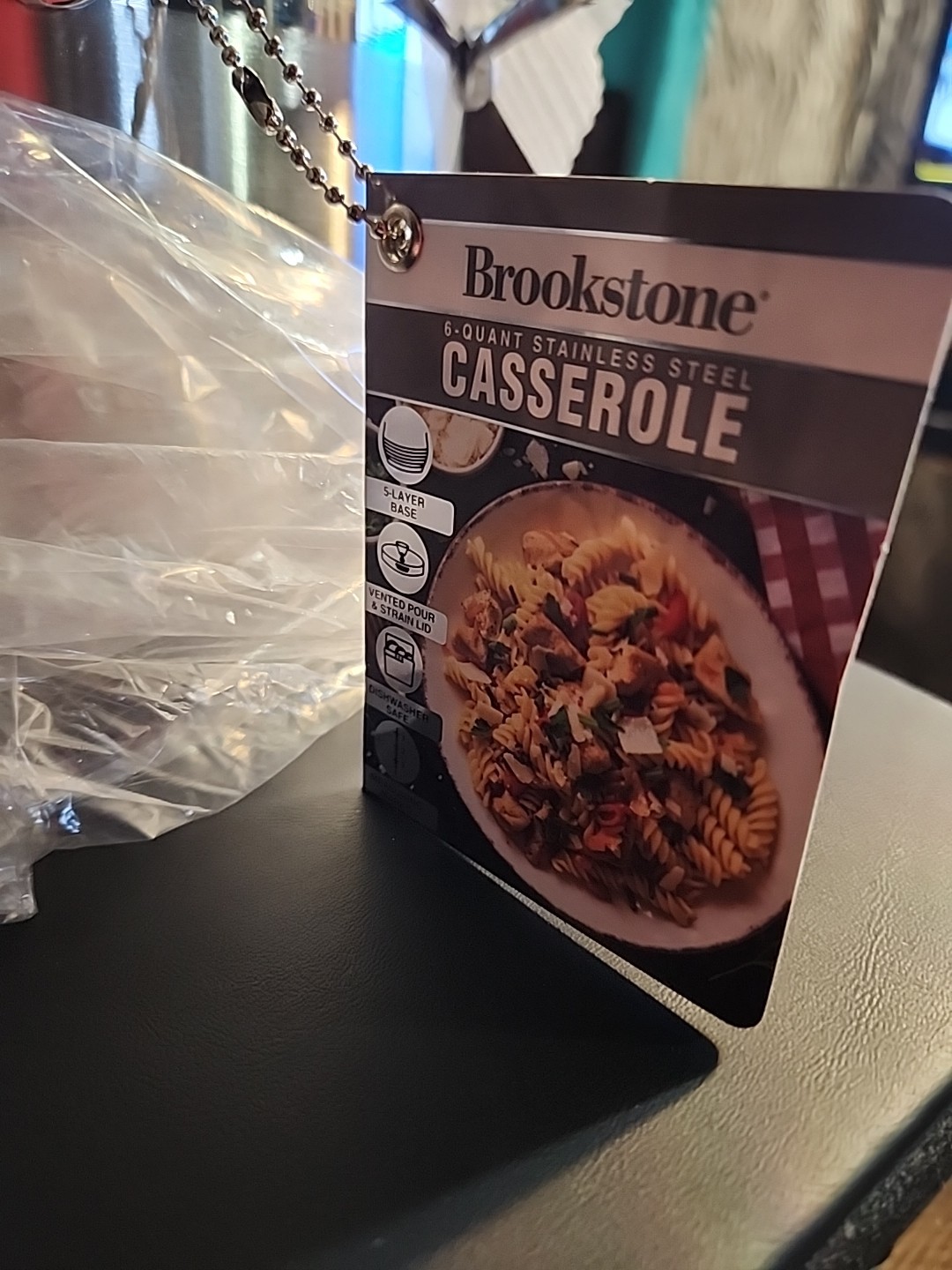 Brookstone 6 Quart Premium Stainless Steel Casserole Dish Pot Vented Lid NEW