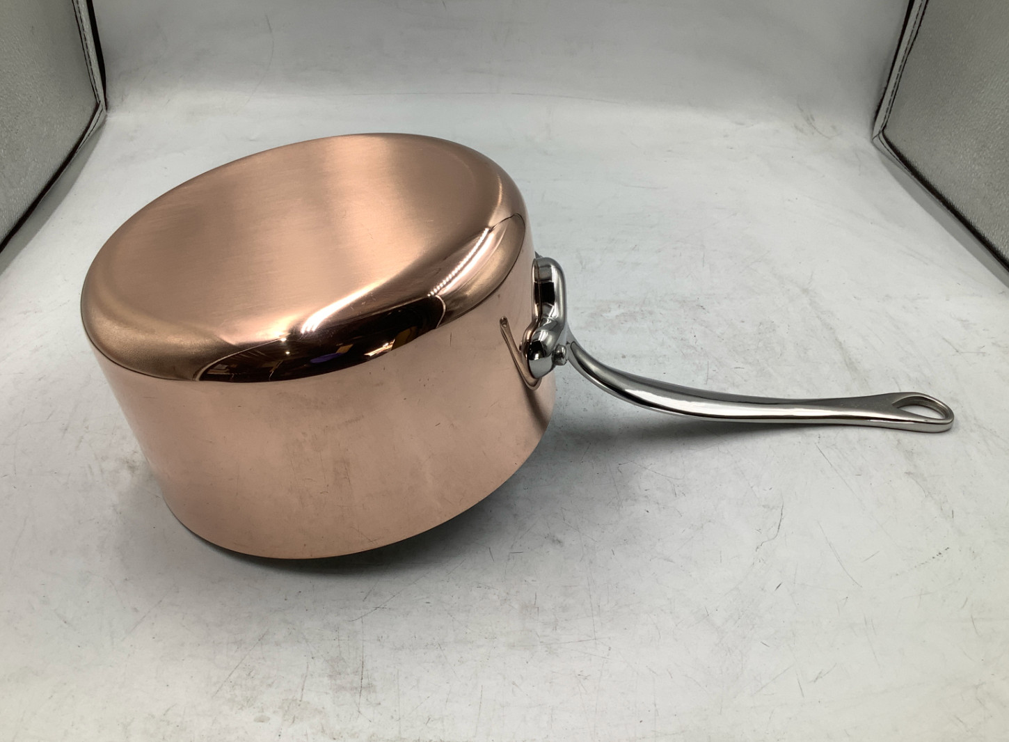 Mauviel M’Heritage 150 S Polished Copper & Stainless Steel Sauce Pan. 1.9 Qt