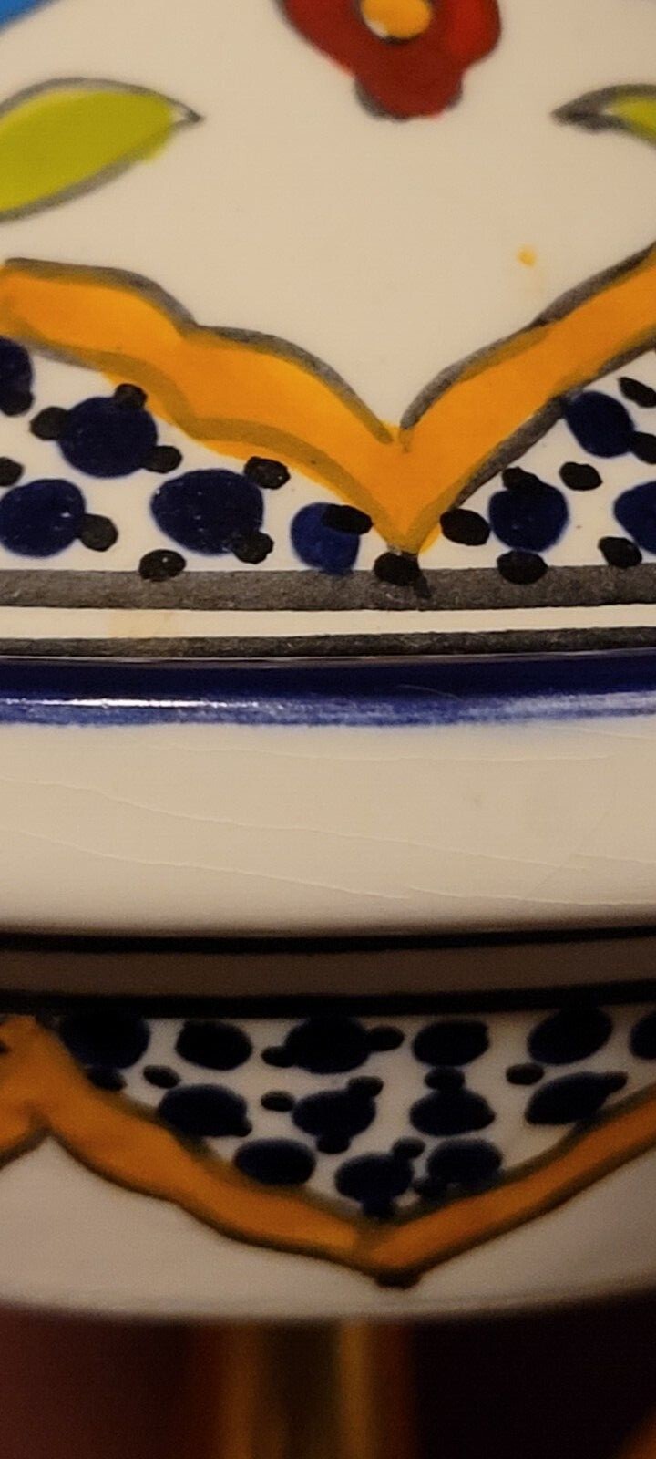 mini Maroccan tagine used for spices and ssuces multicolored.